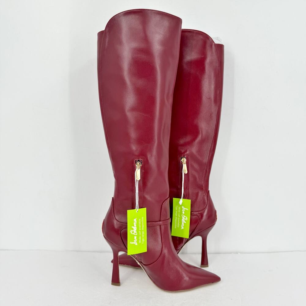 Sam Edelman Womens Elia Above The Knee High Boots US 6 M EU 36 Red Leather NIB - Picture 5 of 13
